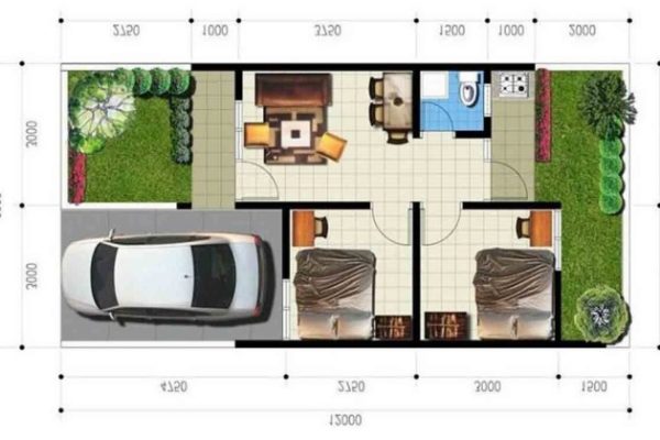 Desain ruang tamu rumah type 36 60