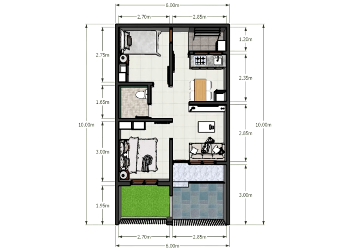 Desain ruang tamu rumah type 36 60